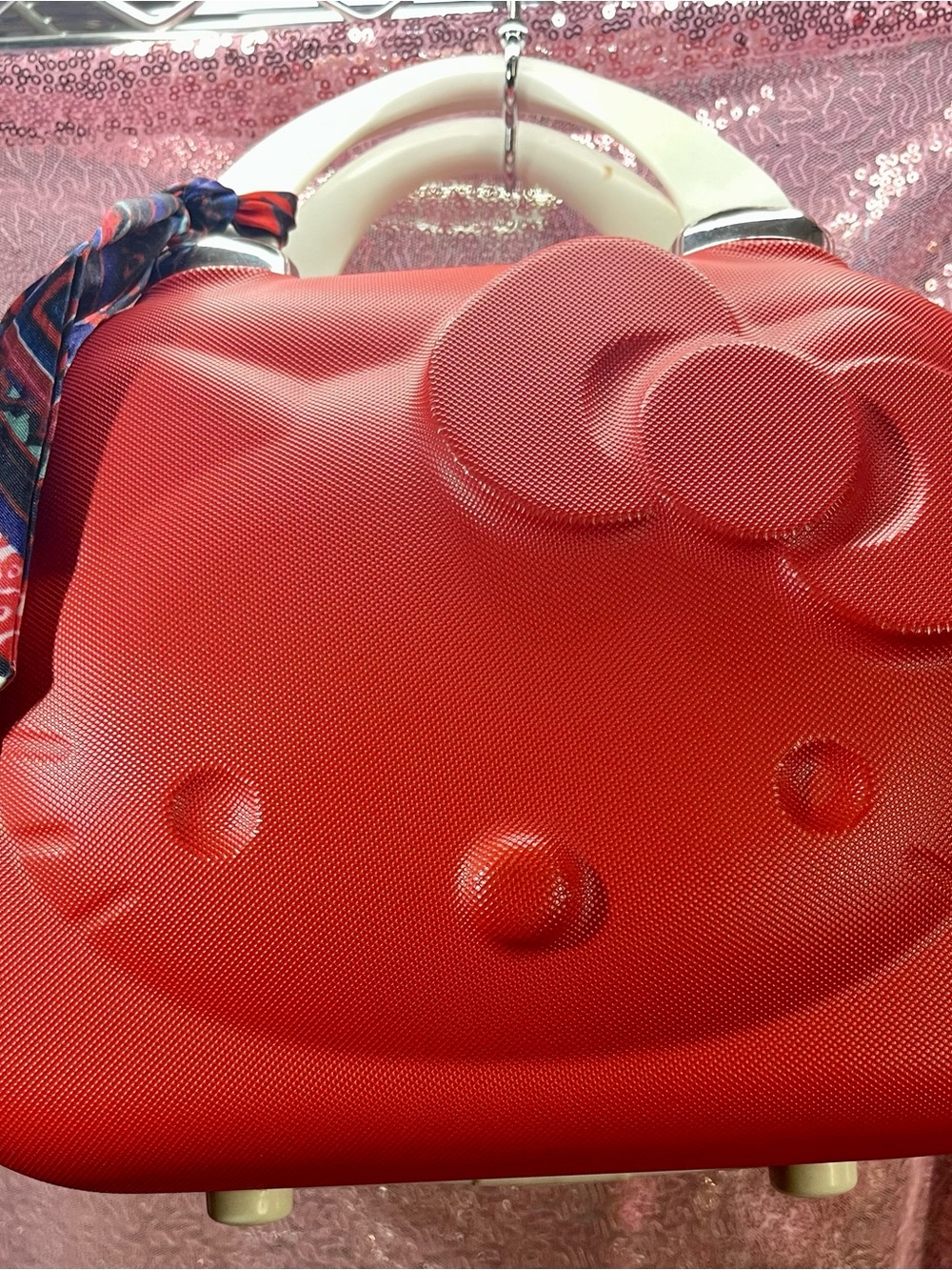 Hello Kitty Red Structured Travel Hard Shell with White Handles